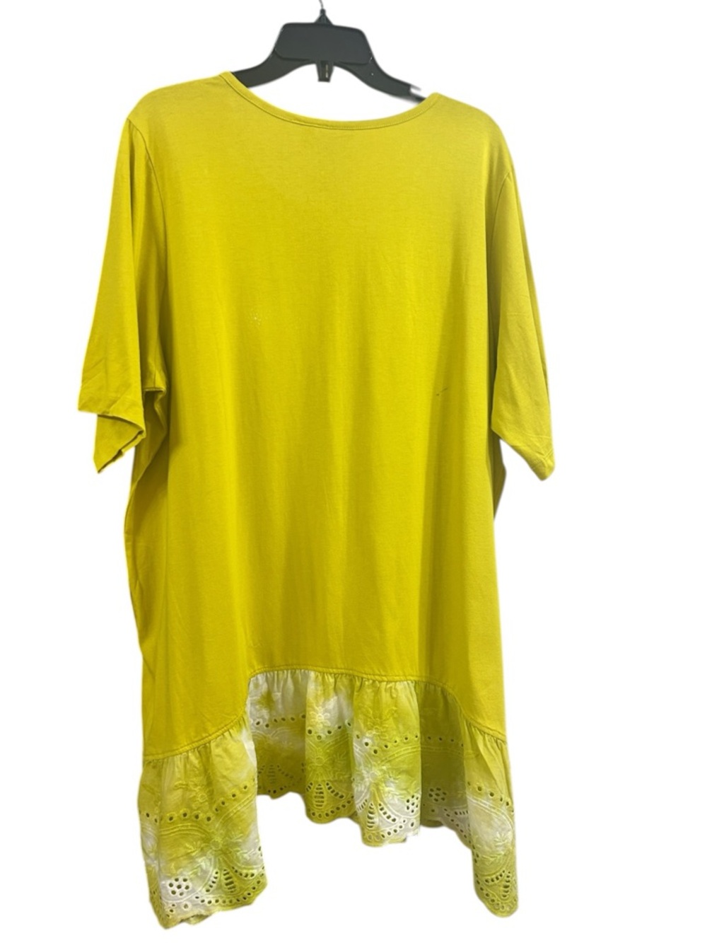 NWT LOGO by Lori Goldstein Lime Eyelet-Hem Short Sleeve Tunic - Picture 6 of 6